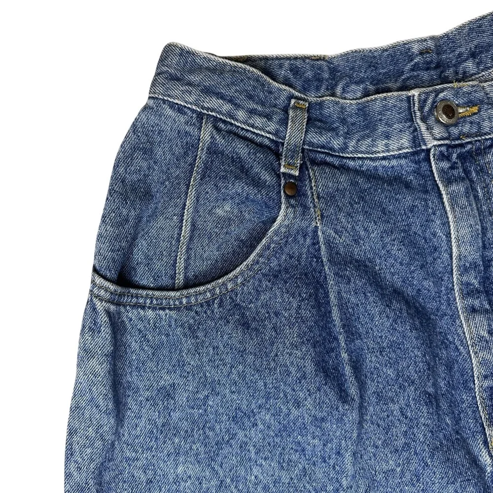 Vintage Lee Jeans Womens 14 Med Blue High Rise Pleated Tapered Mom 90s‎